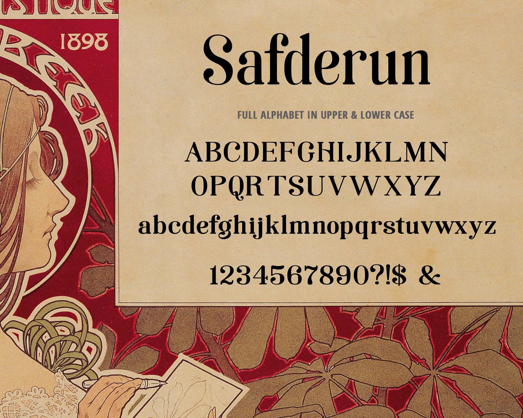 Modern Art Nouveau Style Font Installable Font Instant Etsy