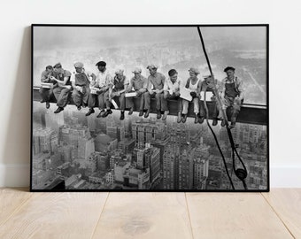LARGE Lunch Atop a Skyscraper Poster Print, Iconic 1932 Photo of