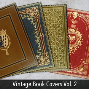 Vintage Book Covers Vol. 2, Printable Sheets for Scrapbooking and Junk Journaling, Instant Download