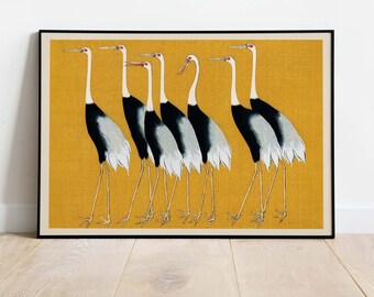 Ogata Korin - Flock of Cranes, Japanese Art, Downloadable Poster, Instant Download