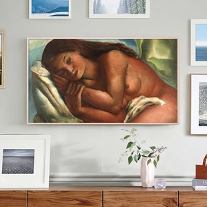 Samsung Frame TV Art, 4k & 8k UHD-2 Digital Wall Art, Emiliano di Cavalcanti Naked Mulata Asleep, Instant Download image 4