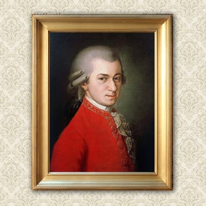 Mozart, Wolfgang Amadeus, Vintage Painting Portrait Poster, Downloadable Art Print, Instant Download