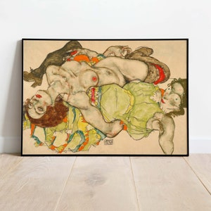 Egon Schiele Poster - Female Lovers, Downloadable Art Print, Instant Download