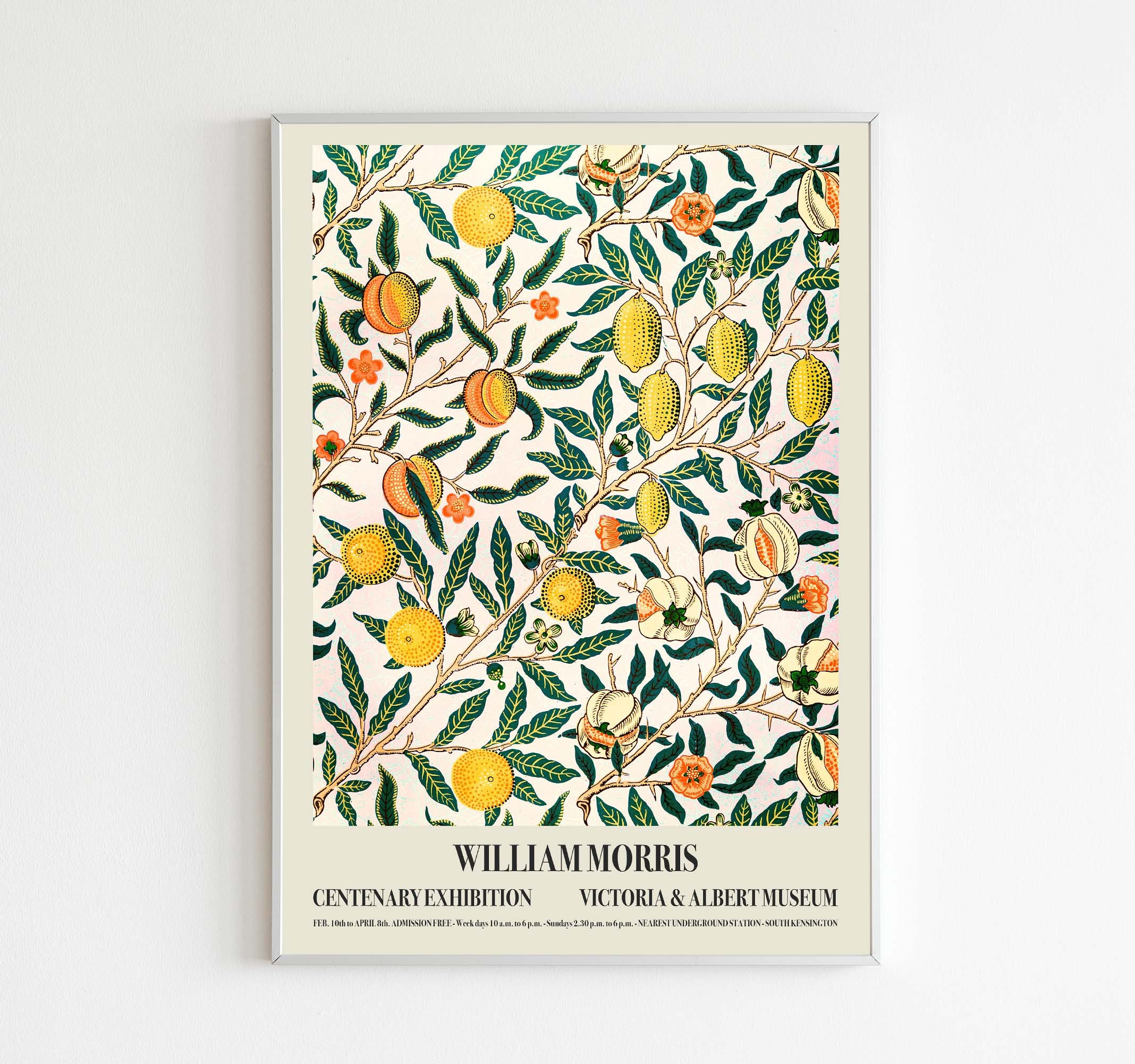 William Morris Exhibition Poster Flower Art Print Modern Wall Art