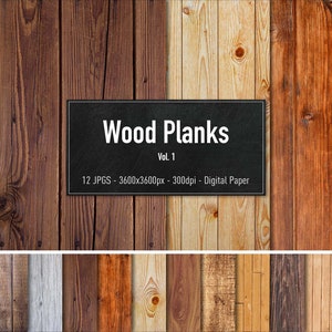 Wood Planks Vol. 1, 12 Different Images, Digital Paper, Instant Download