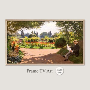 Samsung Frame TV Art, 4k & 8k UHD-2 Digital Wall Art, Claude Monet - Garden of Le Coteau, Instant Download
