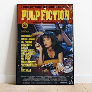 Pulp Fiction, Mia Wallace Mashup Poster, Downloadable Art, Instant Download