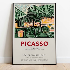 Picasso Exhibition Poster, Vintage Downloadable Art Print, Instant Download, Galery Louise Leiris, Paris 1959–1961