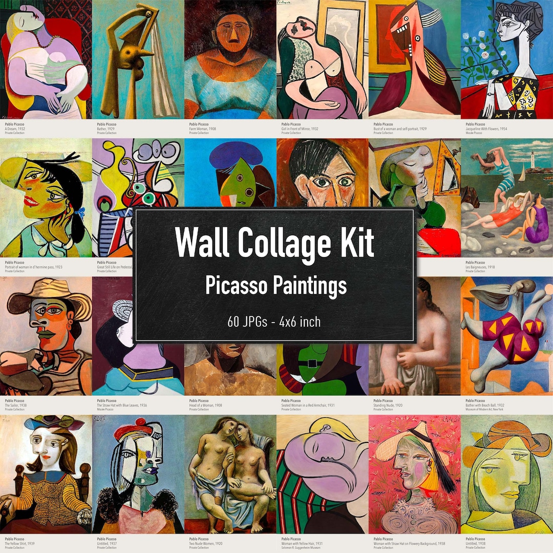 Wall Collage Kit, Picasso Paintings, Collection of 60 Images, Picasso ...