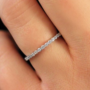 Certificated Eternity Band Damond Ring, 14k Gold Ring, Genuine Diamond Eternity Ring, Wedding Band Ring, Rings for Women, Handmade Jewelry