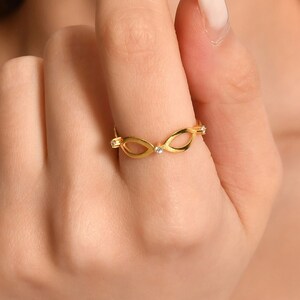 Unique Diamond Ring, 14K Gold Ring, Minimalist Gold Ring, Stacking Gold Ring, Handmade Jewelry, Rose Gold Ring. Dainty Ring, Bridesmaid Gift