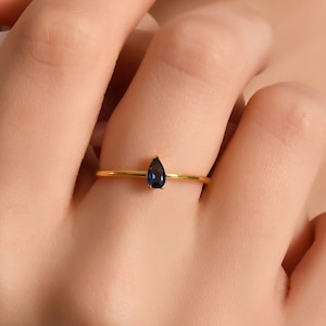 Sapphire Solitaire Ring, 14K Gold Ring, Sapphire Gold Ring, September Birthstone, Blue Sapphire Ring, Minimalist Ring, Dainty Simple Ring