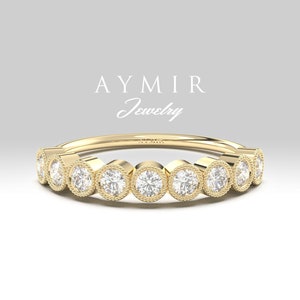 Natural Diamond Ring, Solid Gold Ring, Dainty Diamond Ring, Wedding Band Ring, Delicate Diamond Ring, Minimalist Gold Ring, Bridal Jewelry