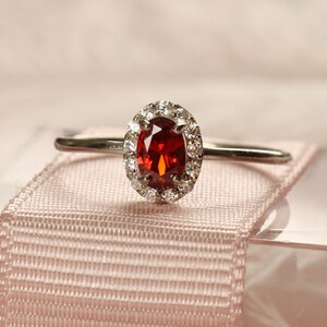 Garnet Diamond Ring, Garnet Engagement Ring in 14k Gold, Oval Cut Garnet Ring, January Birthstone Ring, Handmade Jewelry, Valentines Gift
