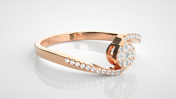 14k vero amore diamante anello, anello in oro massiccio, anello di  diamanti, anello unico, anello di anniversario, disponibile in oro rosa oro  e oro bianco -  Italia
