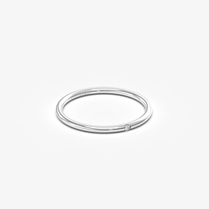 8K Solid Gold Single Diamond Ring, Minimalist Delicate Stackable Band Bild 14