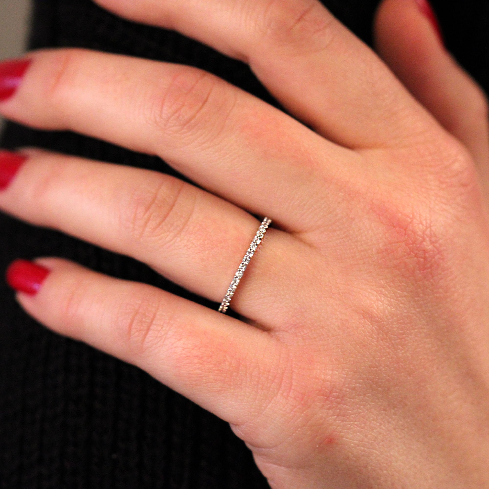 Thin discount eternity ring