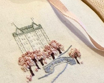 Beginner Embroidery Kit: New York City Plaza Design