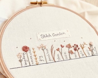 Beginner Embroidery Kit, Stitch Garden Sampler, Easy Embroidery Kit for Beginners, Embroidery, Flower Embroidery kit, Needlepoint kits, DIY