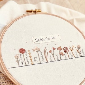 Beginner Embroidery Kit, Stitch Garden Sampler, Easy Embroidery Kit for Beginners, Embroidery, Flower Embroidery kit, Needlepoint kits, DIY