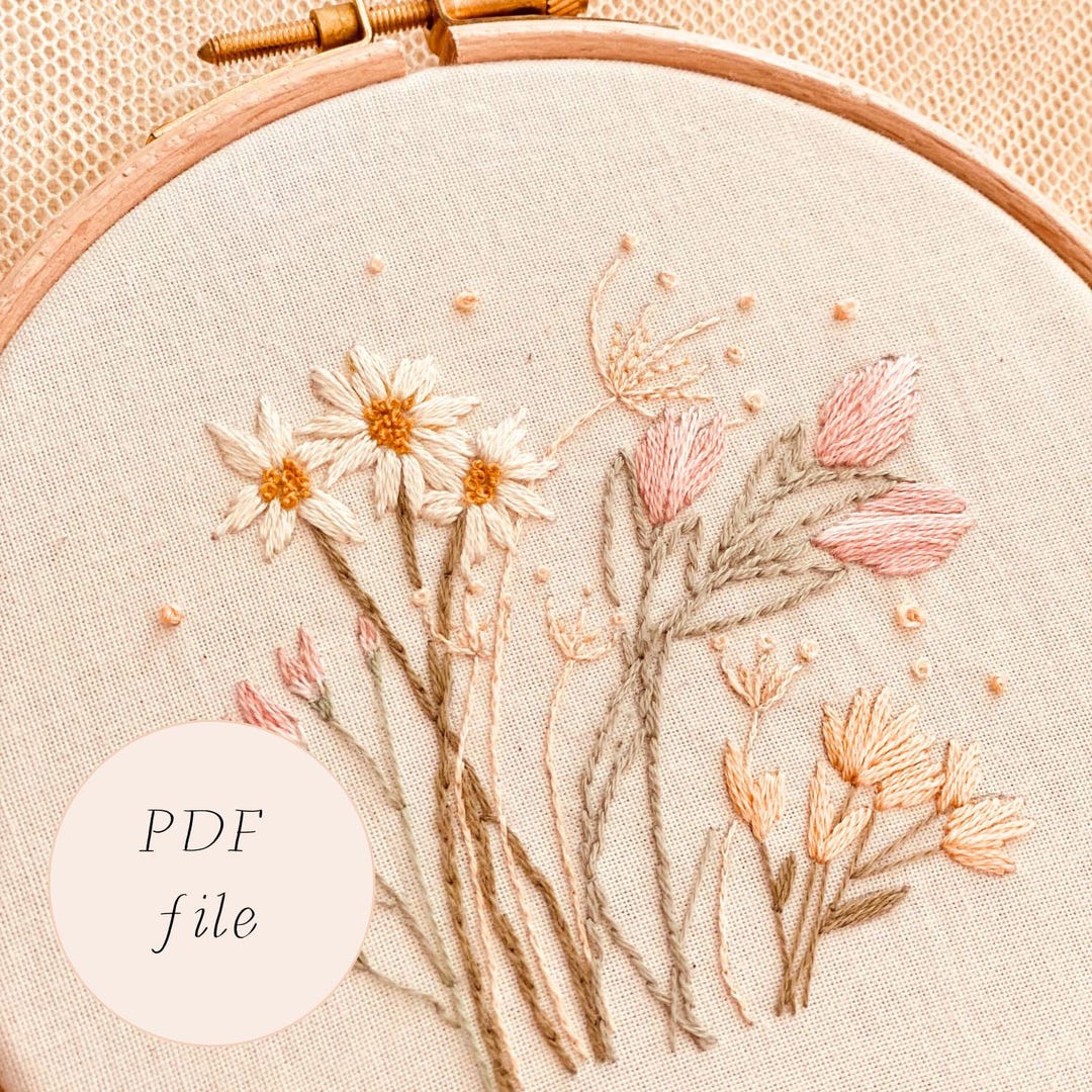 Wildflowers Beginner Embroidery PDF Pattern, Wild Flowers PDF File - Etsy