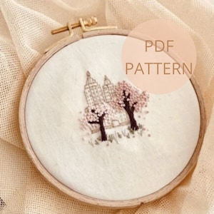 Beginner Embroidery PDF pattern, Upper West Side PDF