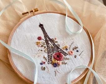 Beginner Embroidery Kit, Embroidery Kit, Embroidery, Flower Embroidery, Paris in the Spring Kit, Hand Embroidery Kit, DIY Embroidery set