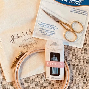 Embroidery Starter Kit, Embroidery Tools, Beginner Embroidery, Hand Embroidery, Embroidery Scissors, Wooden Hoop, Embroidery Needles