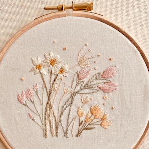 Kit de bordado de flores para principiantes: flores silvestres, manualidades DIY