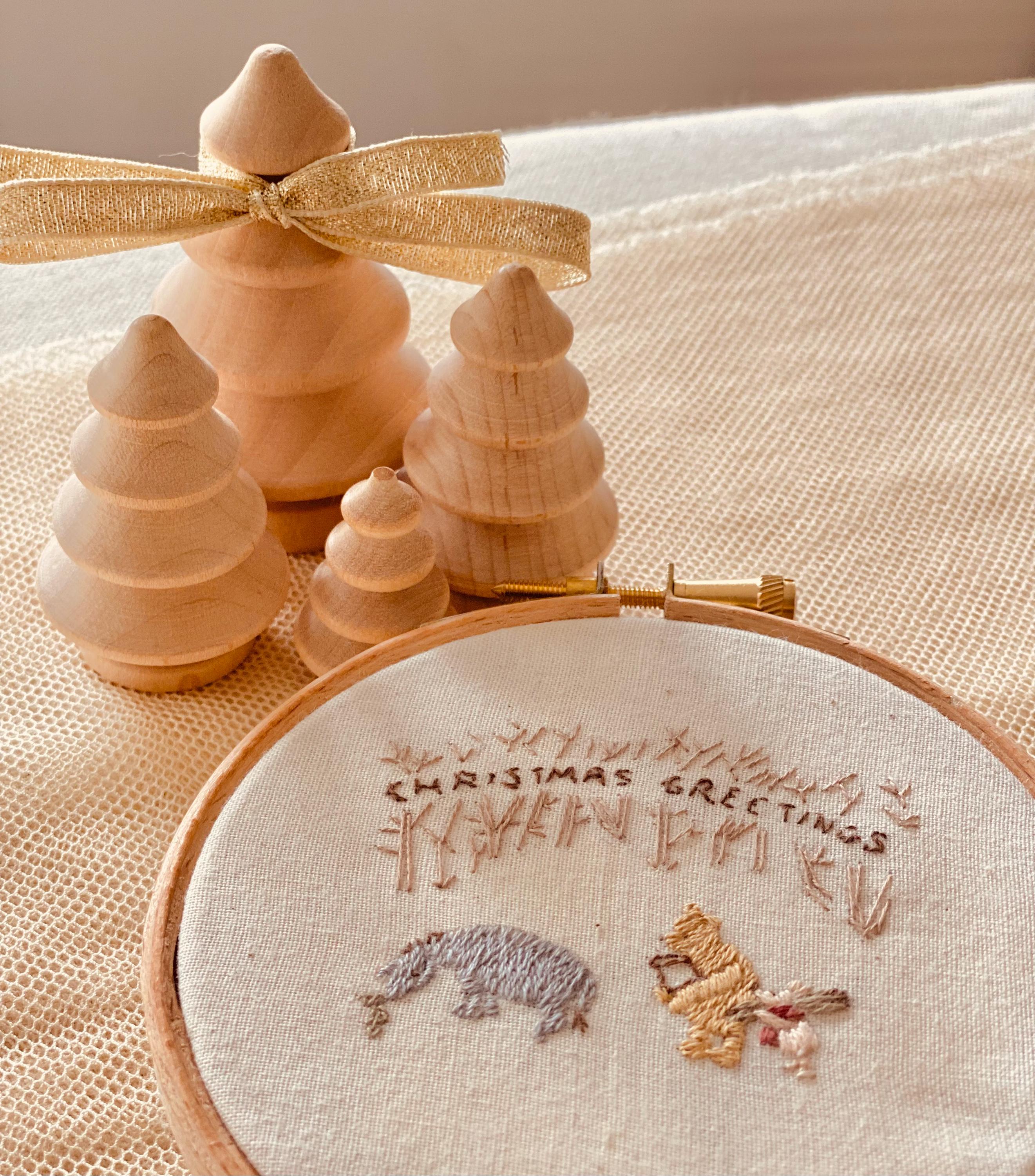 プー仲間たちのクリスマス くまのプーさんと仲間たちのクリスマスセット - 刺繍キット、保育園