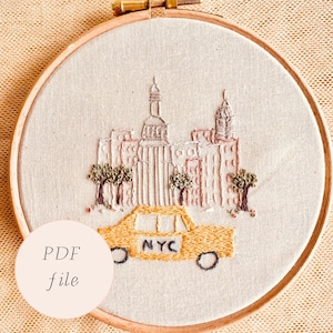 New York City Beginner Embroidery PDF File Pattern