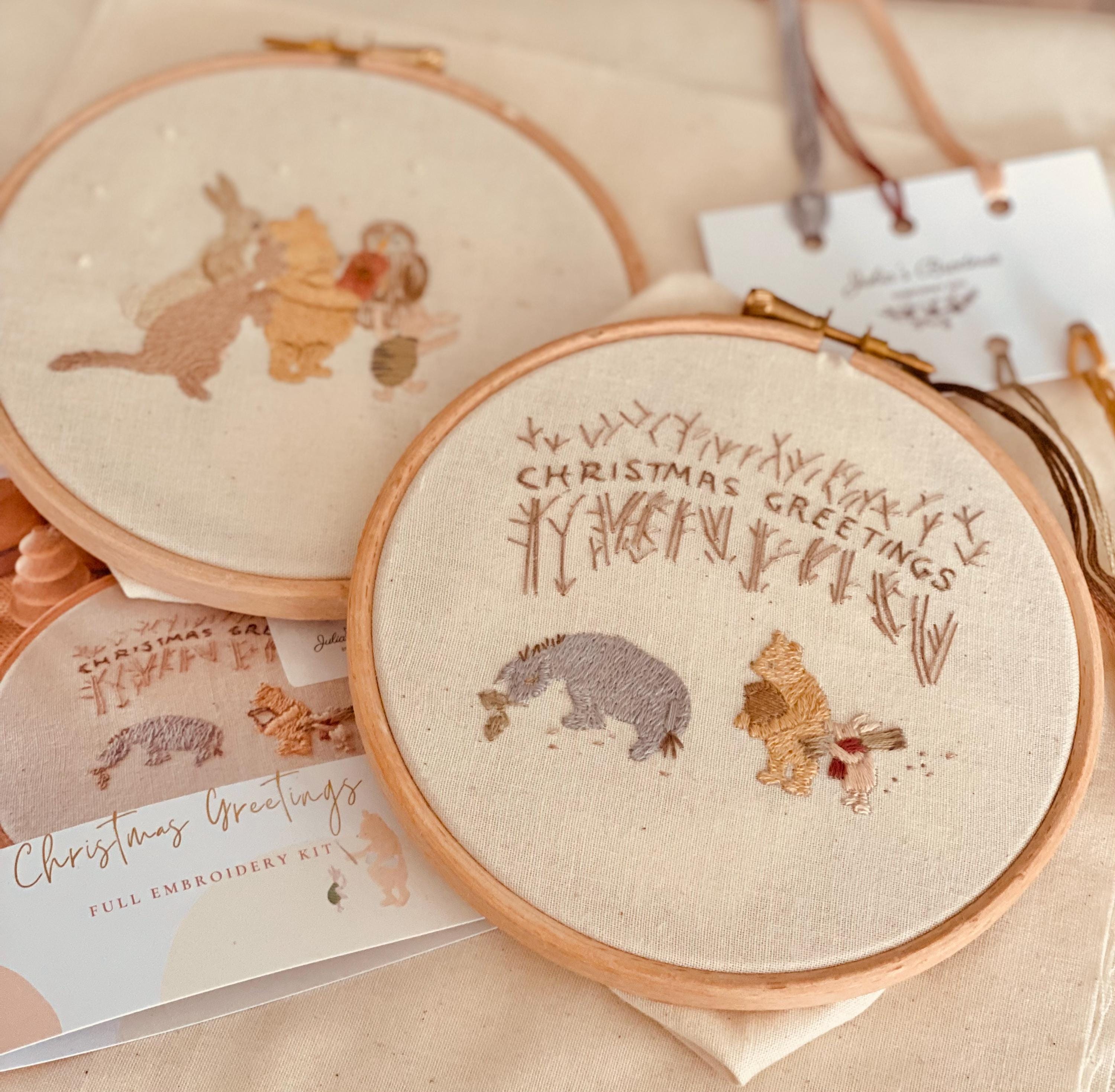 プー仲間たちのクリスマス くまのプーさんと仲間たちのクリスマスセット - 刺繍キット、保育園