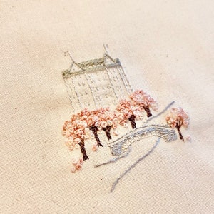 Beginner Embroidery Kit, Embroidery Kit, Embroidery, Flower Embroidery, New York City, The Plaza From the Park image 7