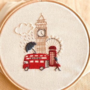 London Kit, Beginner Embroidery, City Embroidery, DIY embroidery, Hand Embroidery