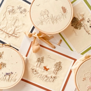 Embroidery Calendar Box, DIY kits, Embroidery Kit, Embroidery