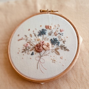 Buquê de Flores, Kit de Bordado, Aprenda a Bordar, Bordado, Kit Faça Você Mesmo