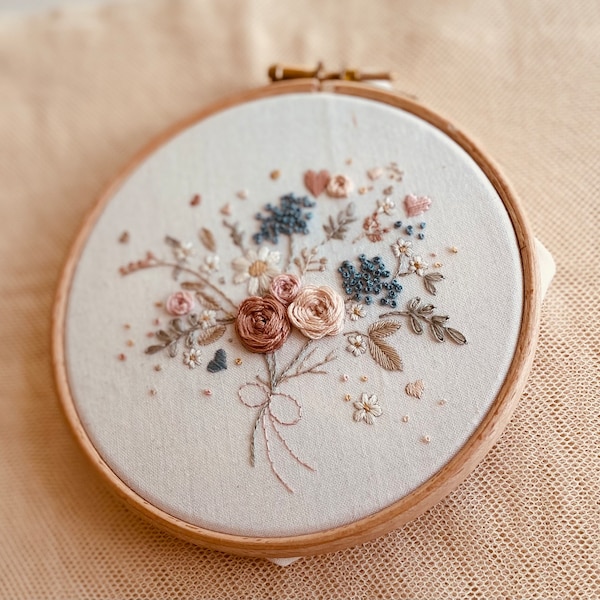 Blooming Bouquet Embroidery Kit: Floral DIY Craft