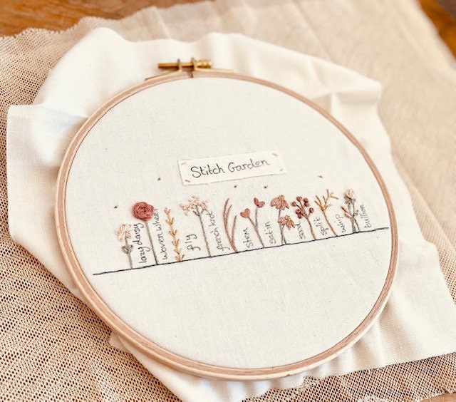 Beginner Embroidery Kit: Stitch Garden Sampler With Organic