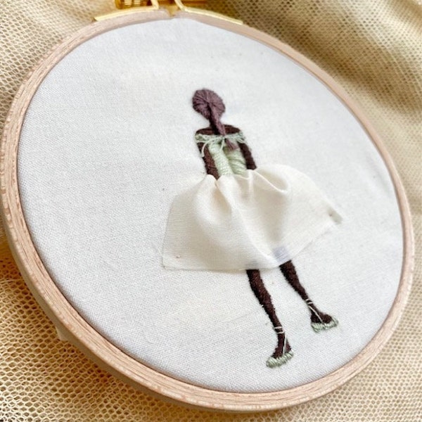 Beginner Embroidery Kit, Embroidery Kit, Embroidery, Hand Embroidery, Ballet, Degas Little Dancer, DIY Kit, Needlecraft