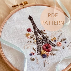 Beginner Embroidery PDF Pattern, Spring in Paris PDF