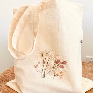 Beginner Embroidery Tote Bag Kit, Flower Embroidery, Embroidery Kit, Embroidery, Wildflowers Design, Hand Embroidery Kit, DIY Embroidery set image 10