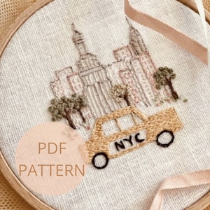 Beginner Embroidery PDF Pattern, New York City PDF