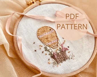 Beginner Embroidery PDF - Balloon Flower Basket
