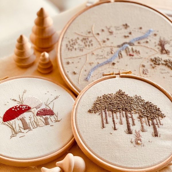 Storybook Woodland Embroidery Subscription, Embroidery Kits