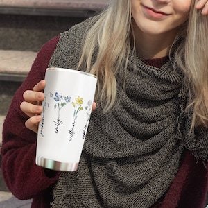 Custom Birth Month Birth Flower Tumbler 20oz, Plant Mom Cup, Grandma's Garden, Mother's Day Gift, Custom Mom Mug, Birthday Month Flowers