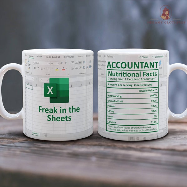 Freak In The Sheets Mug, Excel Coffee Mug, Mug Excel, Accountant Gift, Accountant Mug, Freak In The Sheets Excel Mug, Tax Accountant Gift