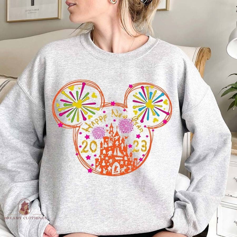 Discover Disney Happy New Year Sweater,Happiest Place On Earth Shirt,Disney Family Matching Shirt,Happy New Year 2023, Disney New Year Shirts