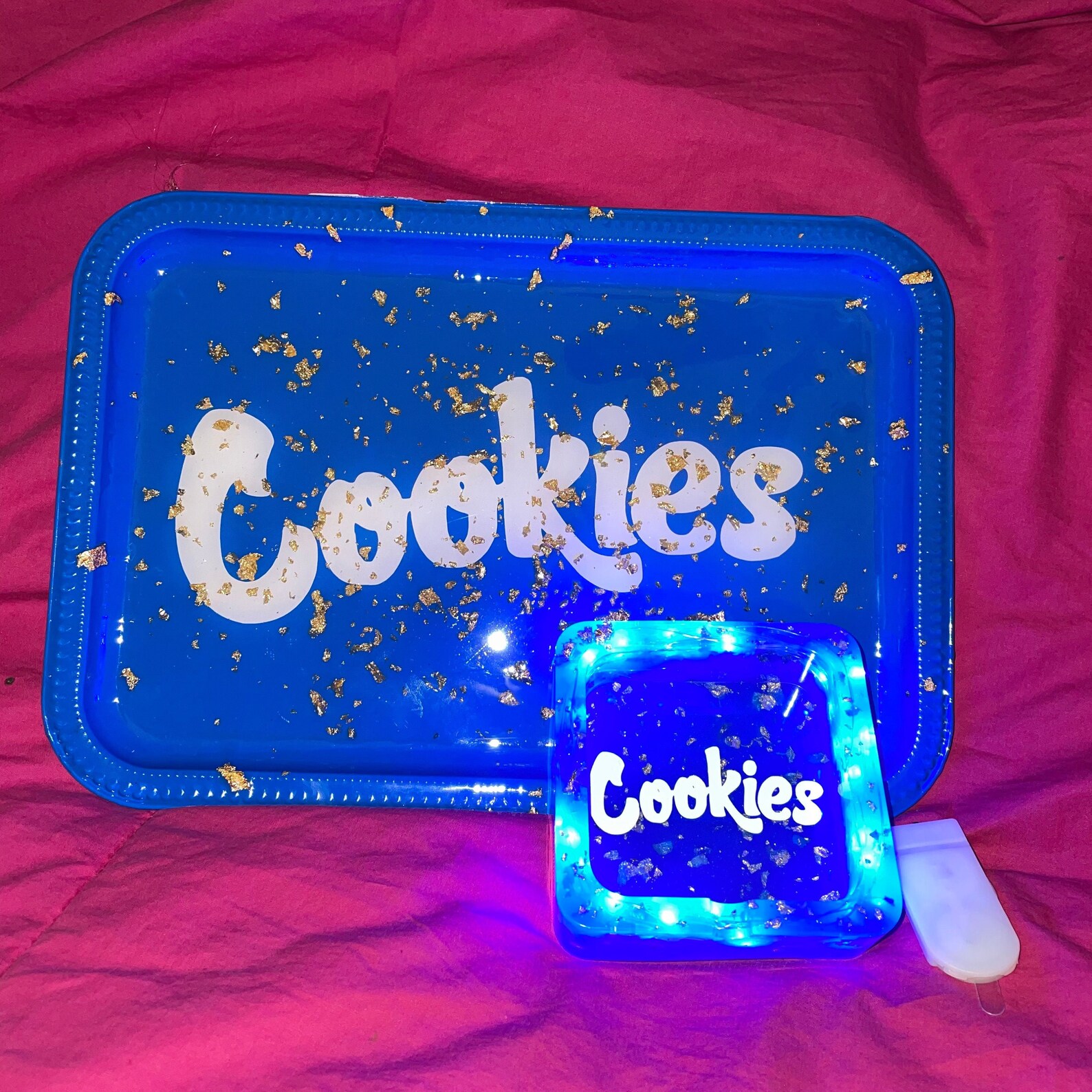 Cookies Rolling Tray Set with LED ashtray Customizable Etsy