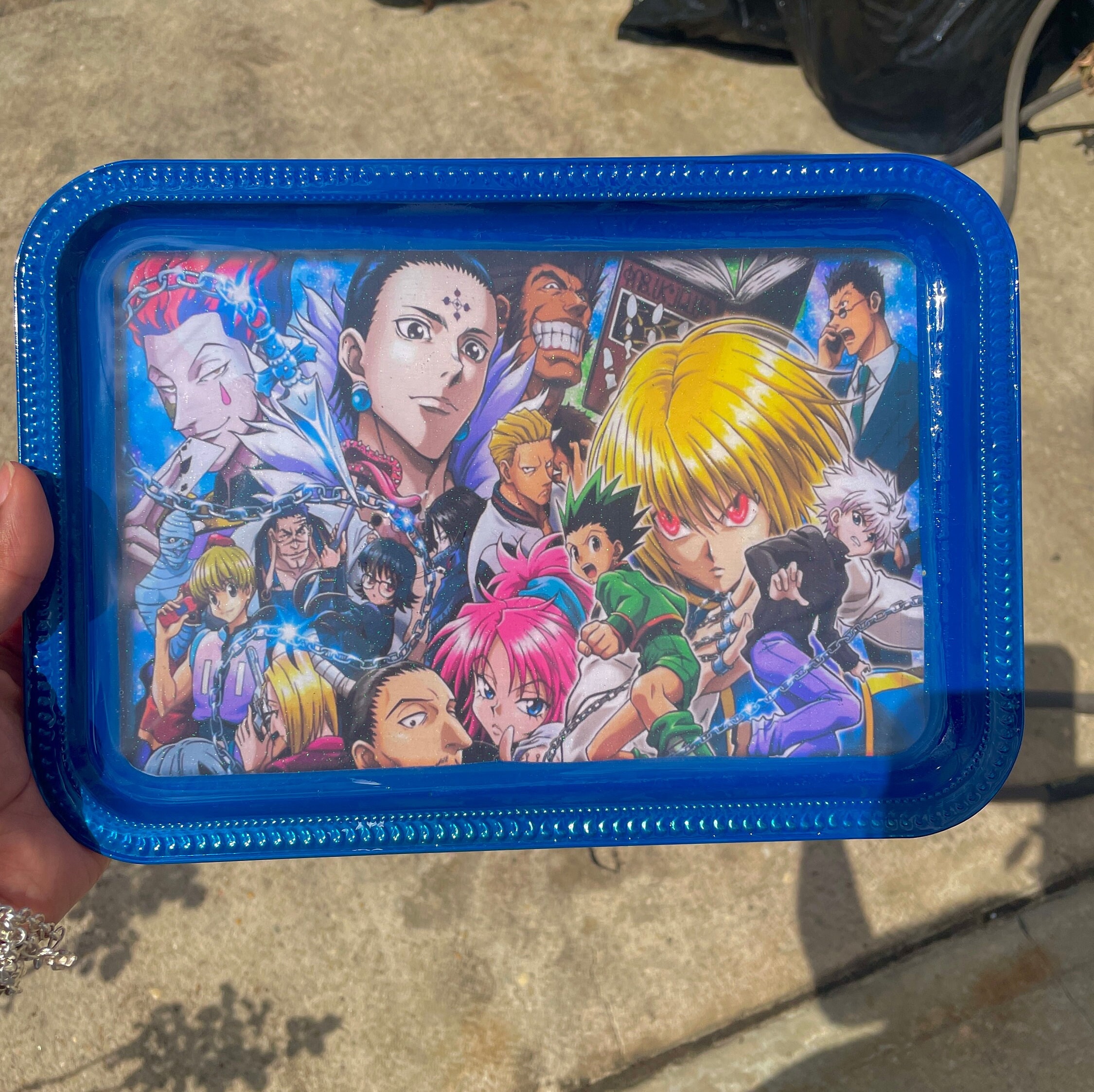 Rolling Tray 11X7 Inches With Magnetic Cover Anime Ninja Demon Skull