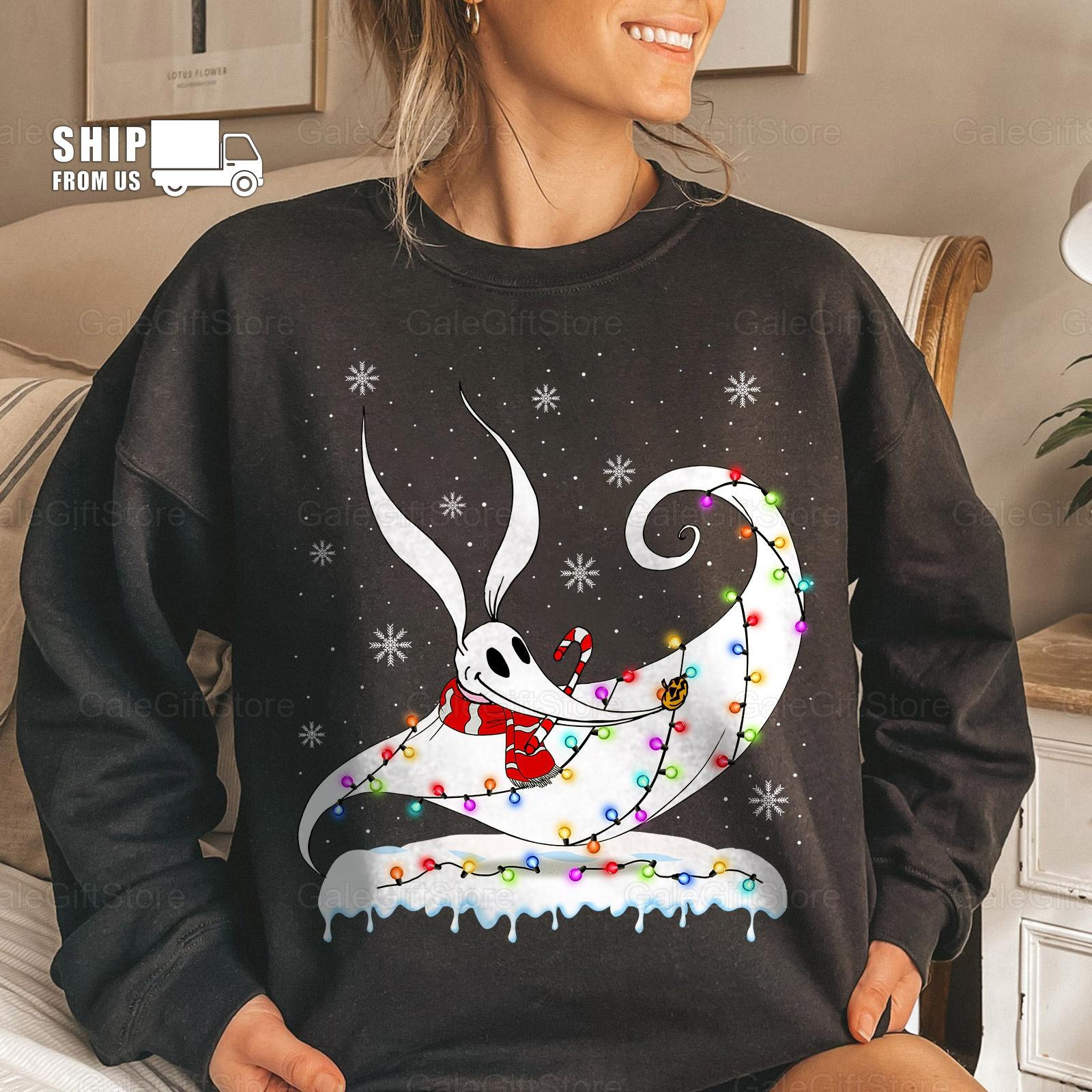 Discover Zero Christmas Sweatshirt, Nightmare Before Christmas Sweatshirt